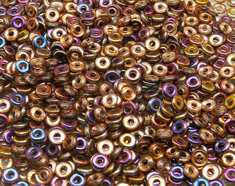 100pcs Czech Pressed Glass Round Ring O Beads 4mm Crystal Sliperit