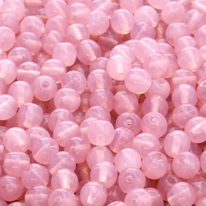 100pcs Czech Pressed Glass Beads Round 5mm Pink Opal