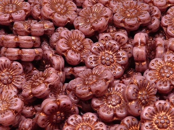 Czech Pressed - Anemone Flower, 14mm Czech Pressed - Anemone Flower, 14mm