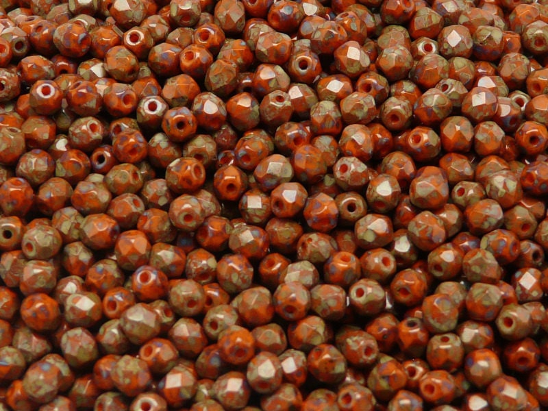 Perline di vetro ceco trasparenti, gialle, arancioni e rosse