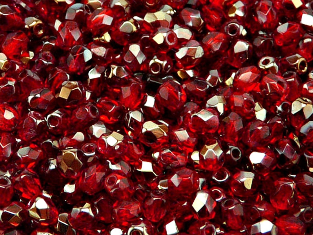 100 Perline Di Vetro Ceche Sfaccettate 8 Mm – Rubino Valentinite, Lucidate A Fuoco, Per Gioielli Fai Da Te - 3