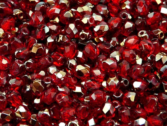 100 perle di vetro sfaccettato ceco lucidate a fuoco rotonde da 4 mm