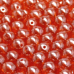 25pcs Czech Pressed Glass Beads Round 8mm Hyacinth White Luster