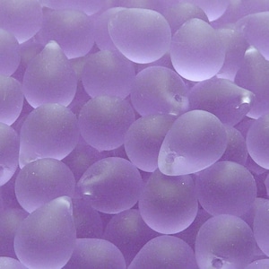 10pcs Czech Pressed Glass Teardrop Beads 10x14mm Alexandrite Matte (20210)