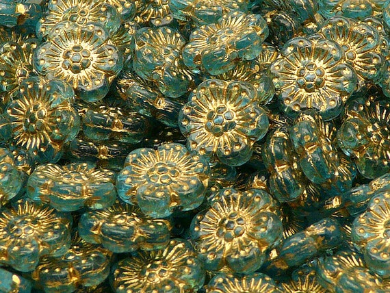 Czech Pressed - Anemone Flower, 14mm Czech Pressed - Anemone Flower, 14mm