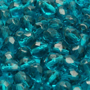 100pcs Blue Zircon Czech Rhinestone Rondelle Beads