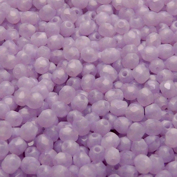 100pcs Czech Fire-Polished Faceted Glass Beads Round 4mm Alexandrite Opal