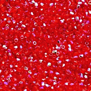 100 pezzi perle di vetro sfaccettato ceco lucidato a fuoco rotonde 2 mm rubino AB