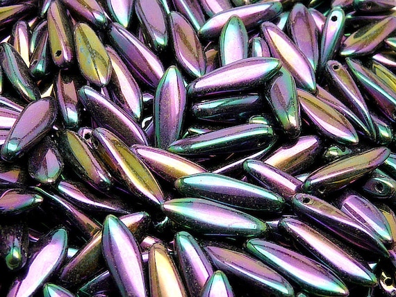 Czech Glass Daggers 10x3mm MATTE IRIS PURPLE| EUREKA CRYSTAL BEADS Czech Glass Daggers 10x3mm MATTE IRIS PURPLE| EUREKA CRYSTAL BEADS