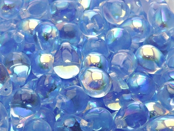 100 Perles Facettées Bohème - 3 Mm - Couleur Light Sapphire AB - Neuf - Fabriqué En France
