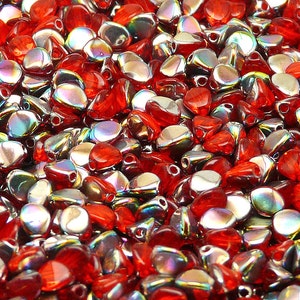 80pcs Checa Perlas de vidrio prensado Pellizcar 5mm Jacinto Vitrail