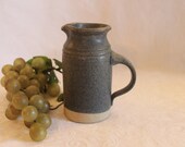 Vintage Blue Stoneware Studo Pottery 4.75 quot Creamer Pitcher - Jonathan Kelser C.S.C. Ohio Pottery, Excellent Condition