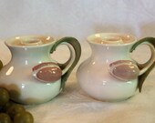 Vintage Goebel Porcelain Tulip Handled Candle Holders - W. Germany