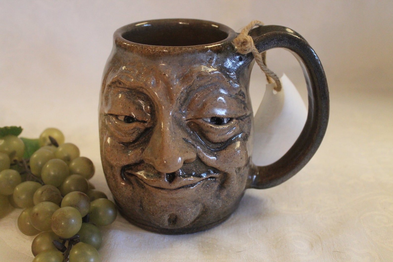 Vintage Ed Klimek Hand Turned Stoneware Studio Pottery Jughead Etsy