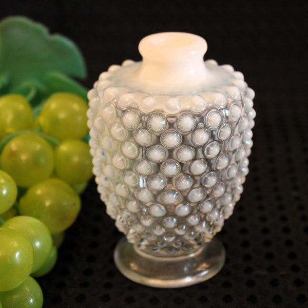 Fenton French Opalescent Glass Hobnail Vanity Bottle for Cologne or Perfume - No Stopper
