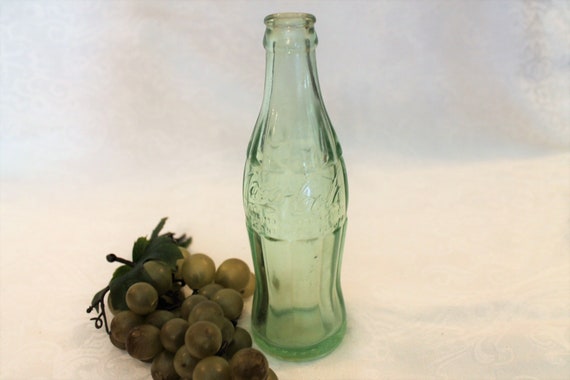 Vintage Green Glass Coca Cola 6 Ounce Soda Bottle Made in
