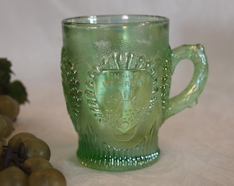 1980 ACGA American Carnival Glass Association Mug - Green with In God We Trust Design, Excellent Condition, Camp Hill, PA