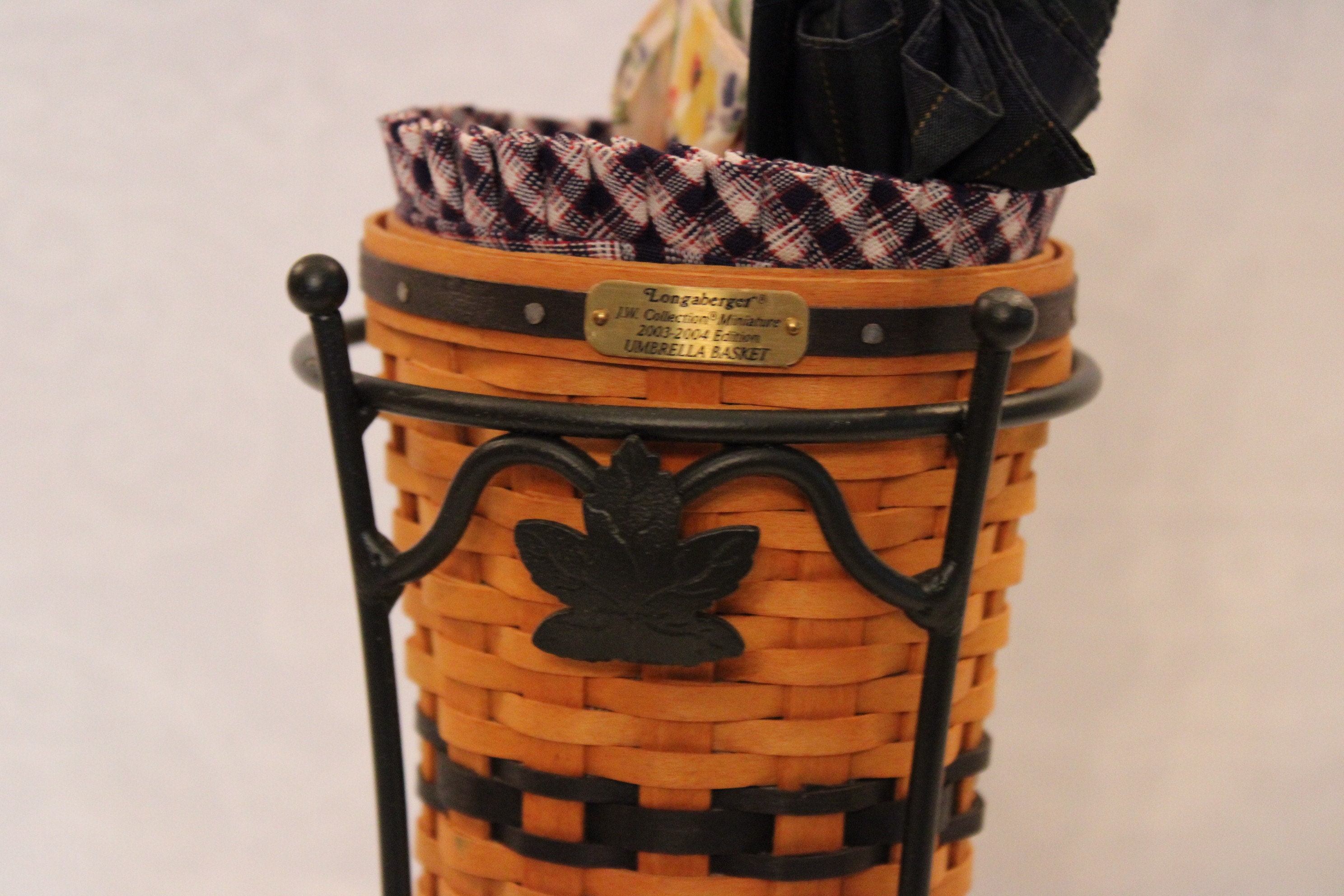 Longaberger J.W. Miniature Umbrella Basket with Wrought Iron Etsy