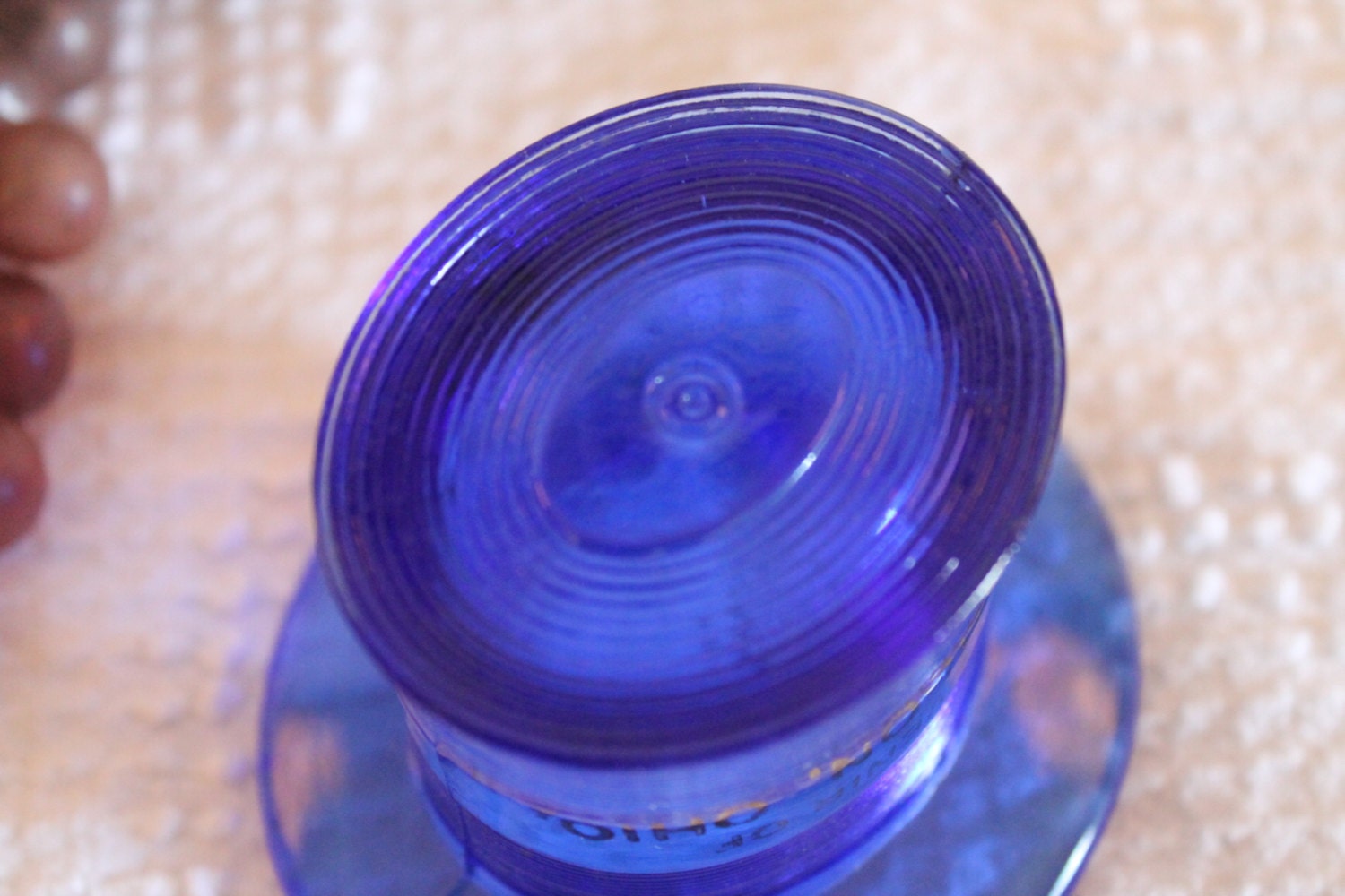Souvenir of Jefferson Ohio Antique Blue Glass Top Hat Etsy