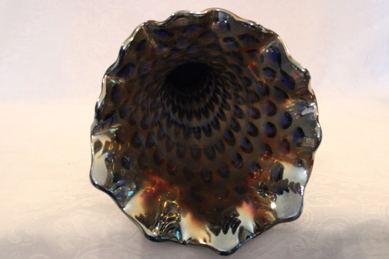 Antique Fenton Carnival Glass Funeral Vase 19.75 Tall Etsy