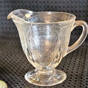Hazel Atlas Clear Depression Glass Creamer Pitcher - Royal Lace Pattern, 1936-1941
