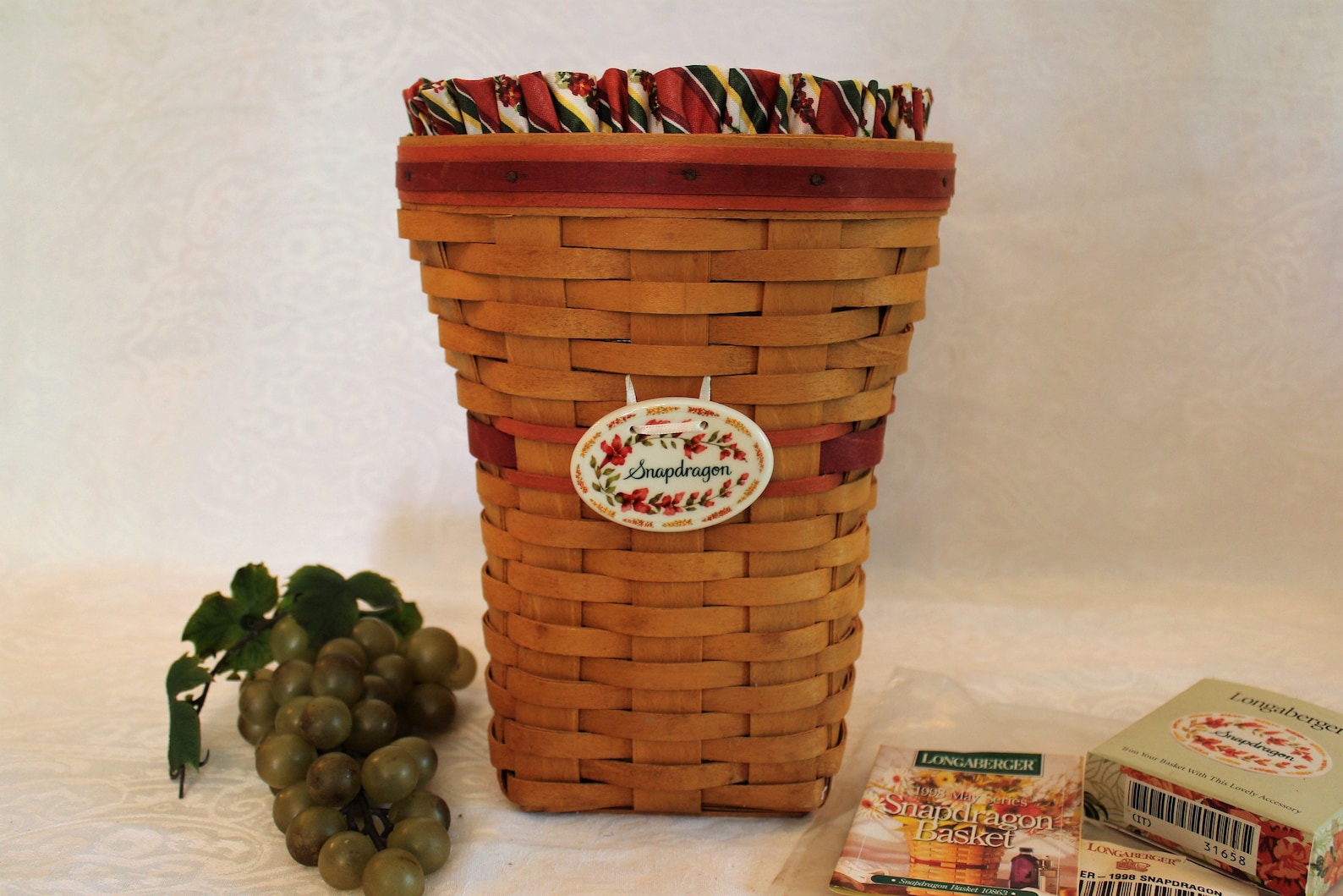 1998 Longaberger May Series Snapdragon Basket Combo With Plastic