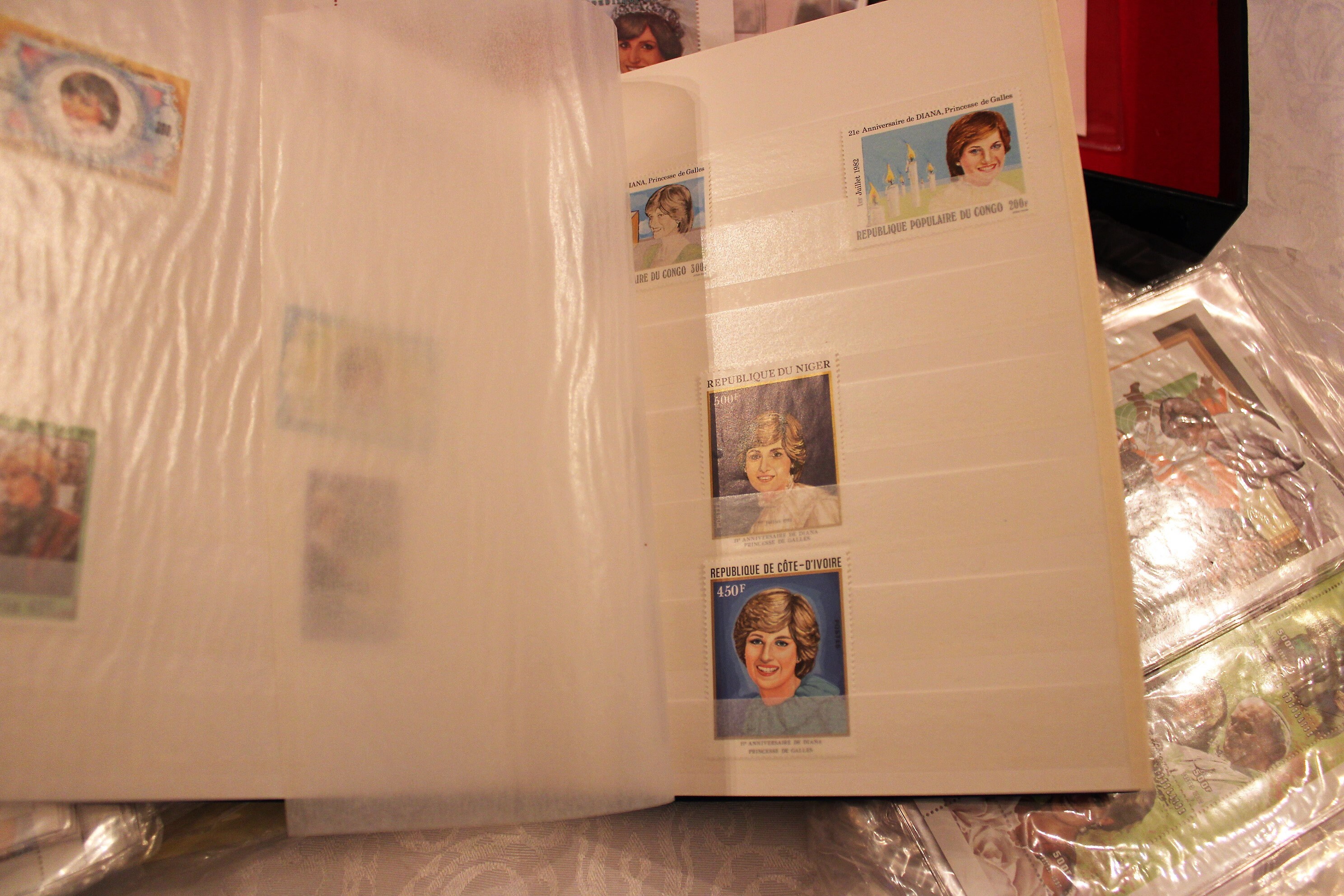 Princess Diana Large Memorabilia Stamp Collection - 2 Boxes  display picture 1