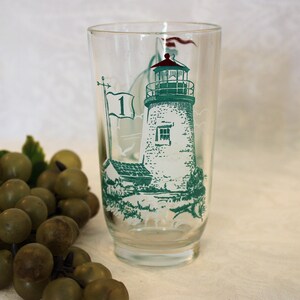 Vintage Peanut Butter Promo Lighthouse and Sailboat Glass Tumbler - Number 1, Velvet Peanut Butter, Swanky Swigs, Promo Glass