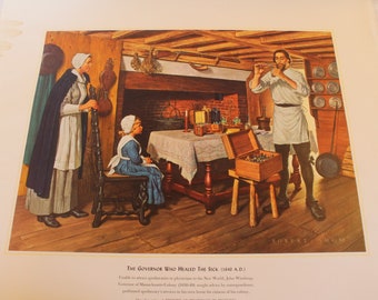 1953 A History of Pharmacy in Pictures: The Governor Who Healed the Sick (1640 A.D.) - Parke, Davis & Co.