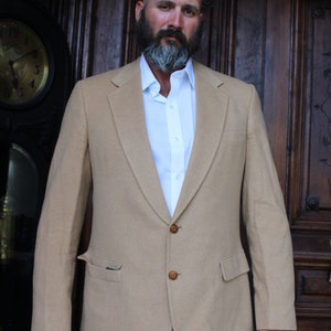Vintage Hart Schaffner Marx Men's 46L Tan Camel Hair Sport