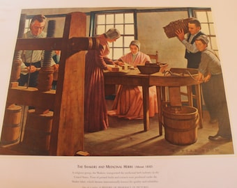 1955 A History of Pharmacy in Pictures: The Shakers and Medicinal Herbs (About 1830) - Parke, Davis & Co.