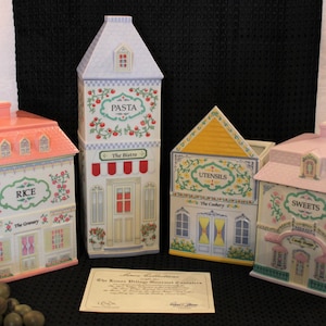 1992 Lenox Village Gourmet Canister Set Including Rice Granary