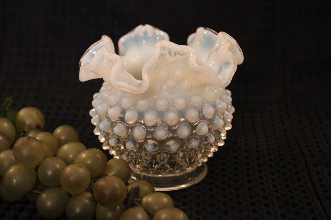 Fenton Art Glass French Opalescent Hobnail Ruffled 4 - Etsy