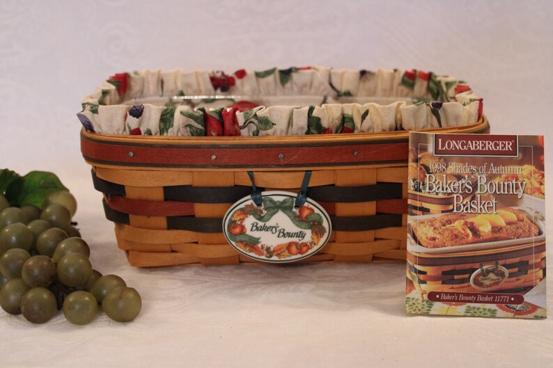 1998 Longaberger Baker's Bounty Basket Shades of Autumn Etsy