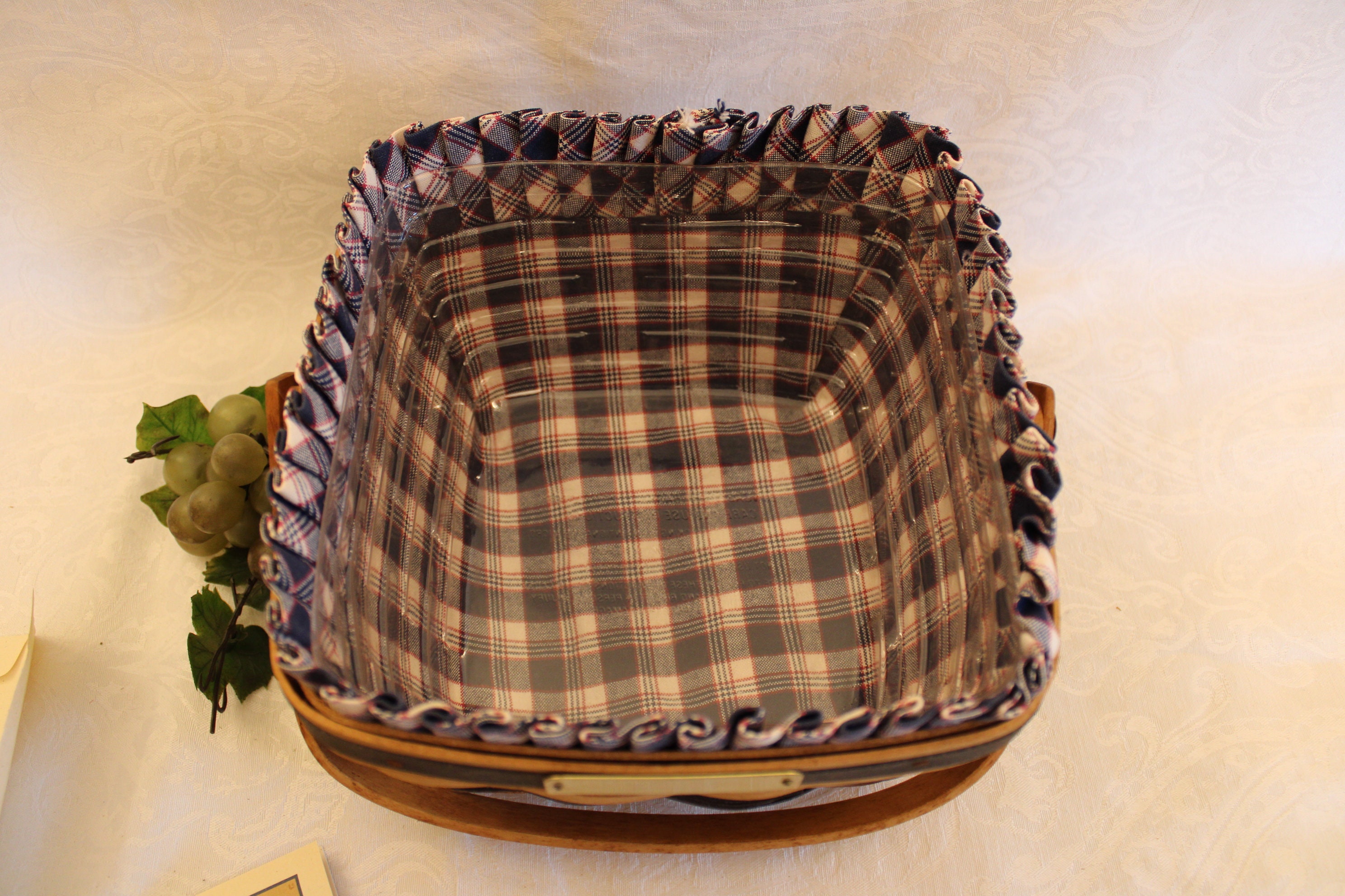 Longaberger 1990 J.W. Collection Berry Basket With Blue Accents