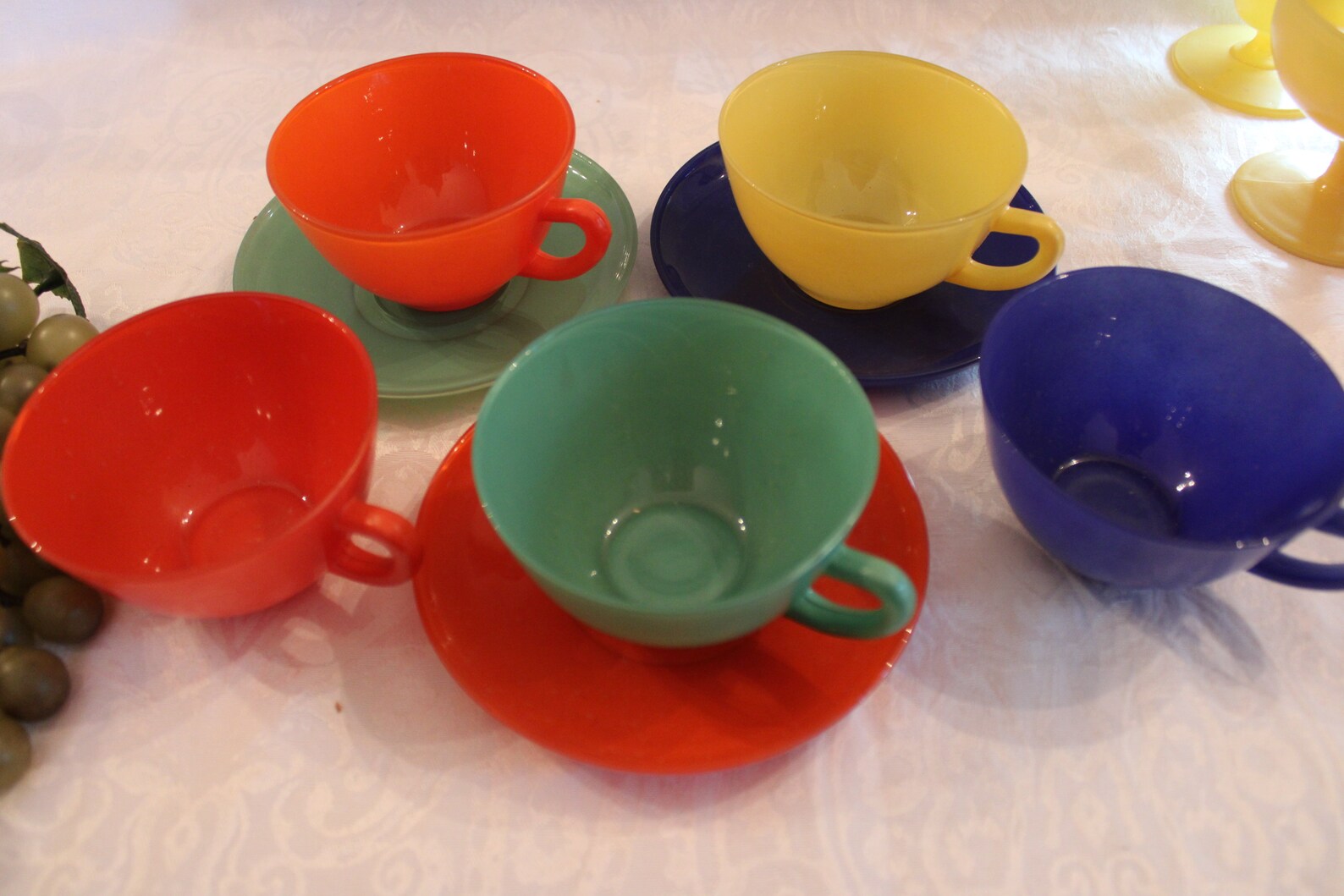 Collection of Anchor Hocking Glass Fire King Rainbow Etsy