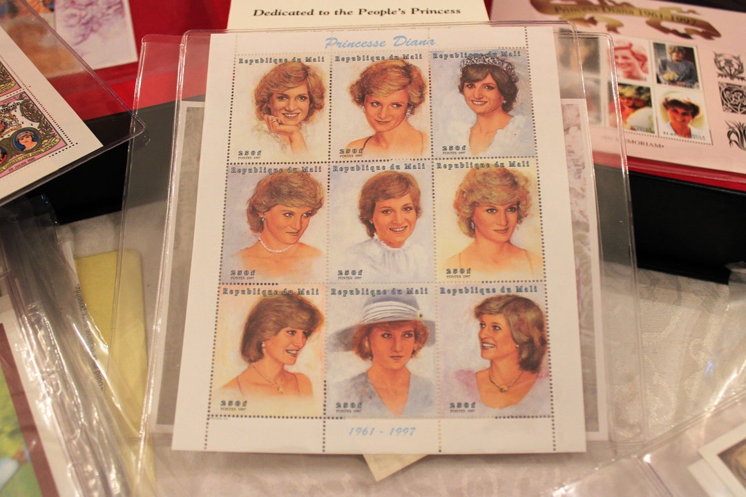 Princess Diana Large Memorabilia Stamp Collection 2 Boxes, International Collectors Society With