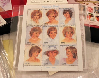 Princess Diana Large Memorabilia Stamp Collection - 2 Boxes, International Collectors Society with Certificates of Authenticity