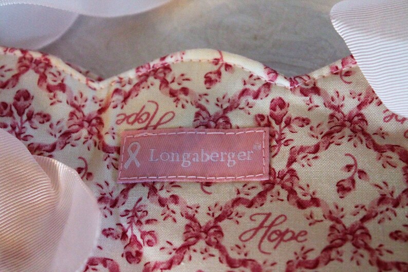 American Cancer Society Horizon of Hope Breast Cancer Awareness Longaberger Pink and White Ribbon Tote Purse