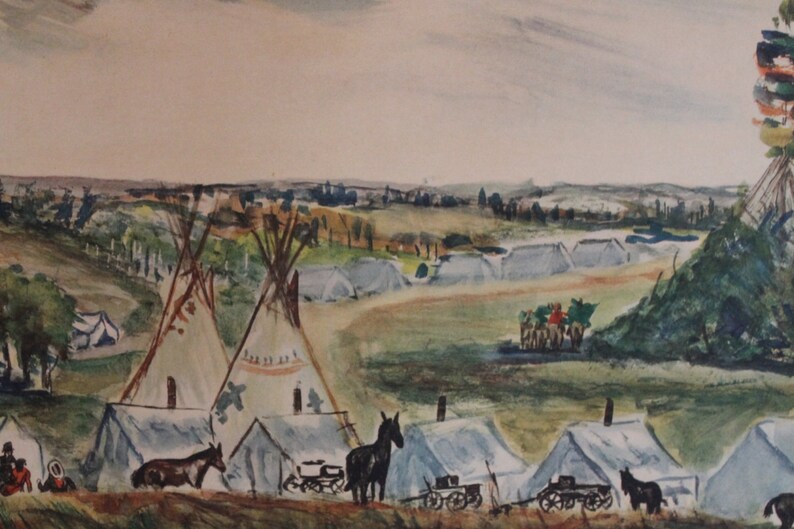 Set of 2 American Indian Scenery