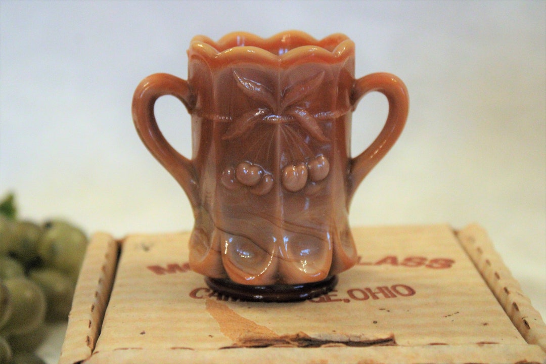 Mosser Chocolate Slag Glass Toothpick Holder in the Original Etsy