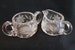 Antique American Brilliant Cut Glass Cream and Sugar Set with Wheel Cut Flowers 