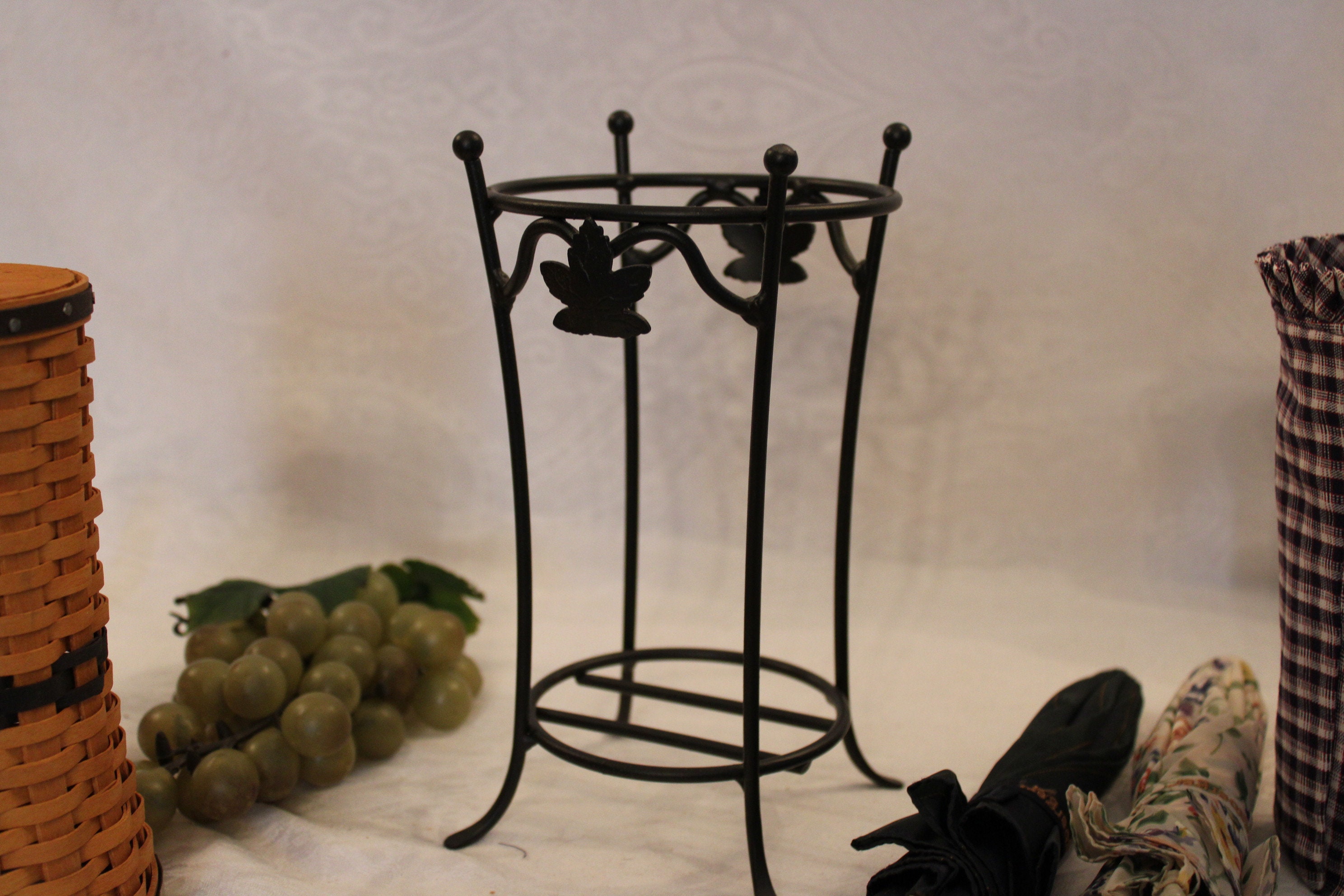 Longaberger J.W. Miniature Umbrella Basket with Wrought Iron Etsy