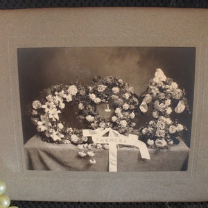 Old Carte de Visite Print Photograph of a Funeral Memorial - Theresa