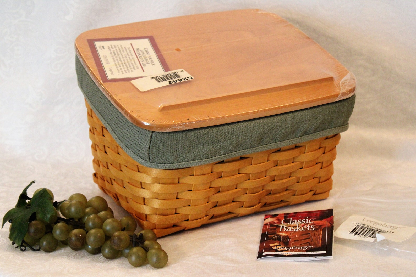 Longaberger Greeting Card Keeper Basket Combo with Wood Lid Etsy