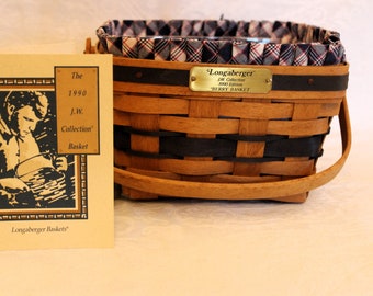 Longaberger 1990 J.W. Collection Berry Basket With Blue Accents