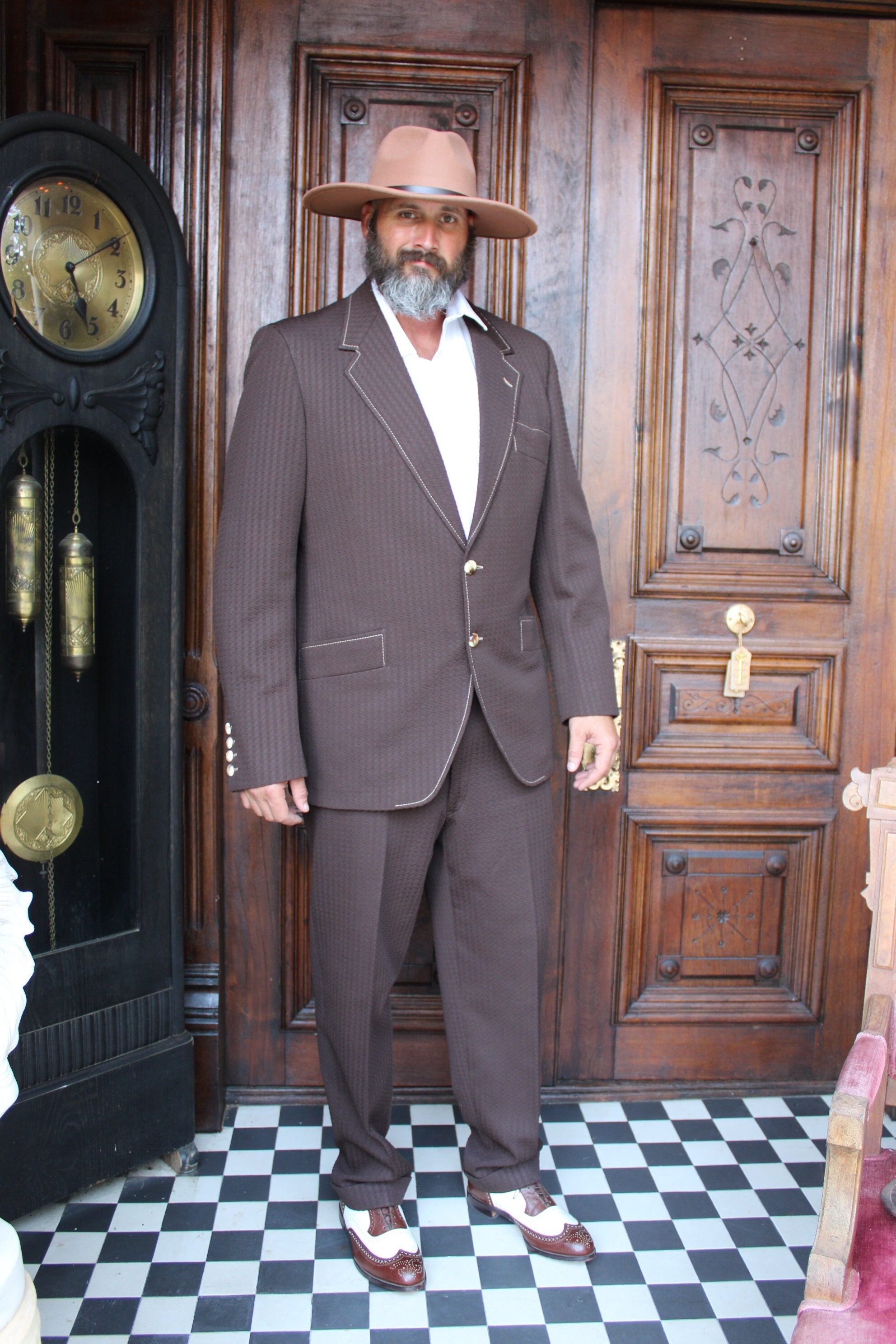 TSJ×TK SUITS BROWN 4 Blackwood Slim Fit Brown Check Jacket – Twisted Tailor