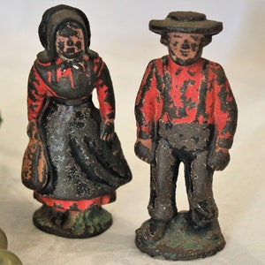 Antique Cast Iron Amish Figurines