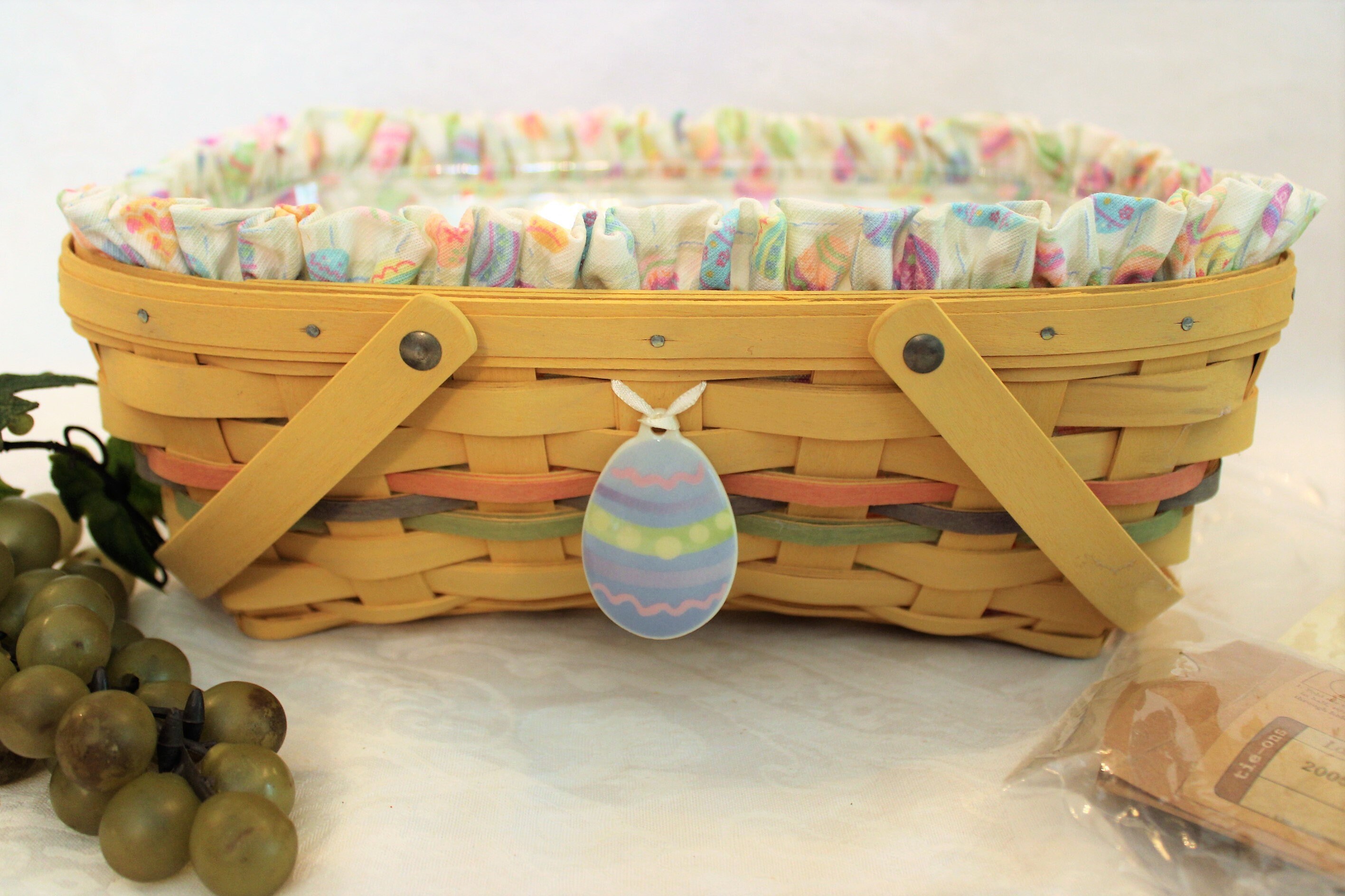 Longaberger Yellow Easter Basket with Pastel Accents Easter Etsy