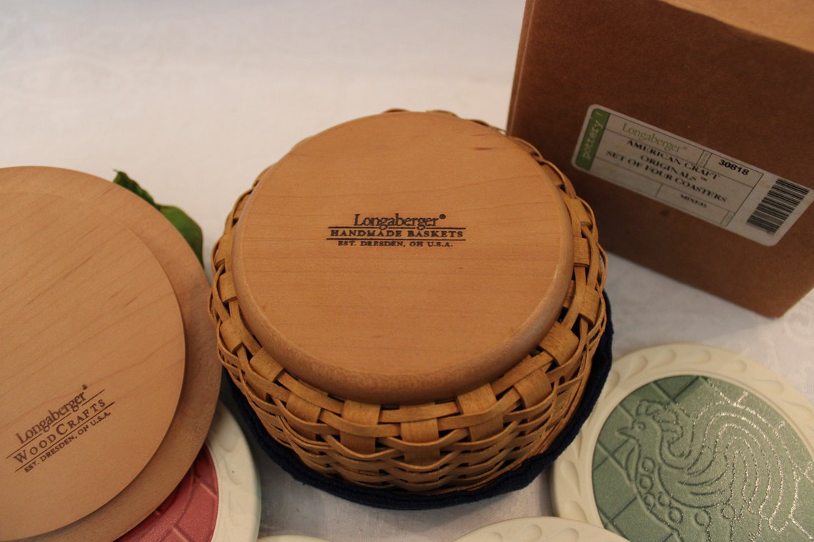 Longaberger Coaster Basket Combo American Craft Originals Etsy